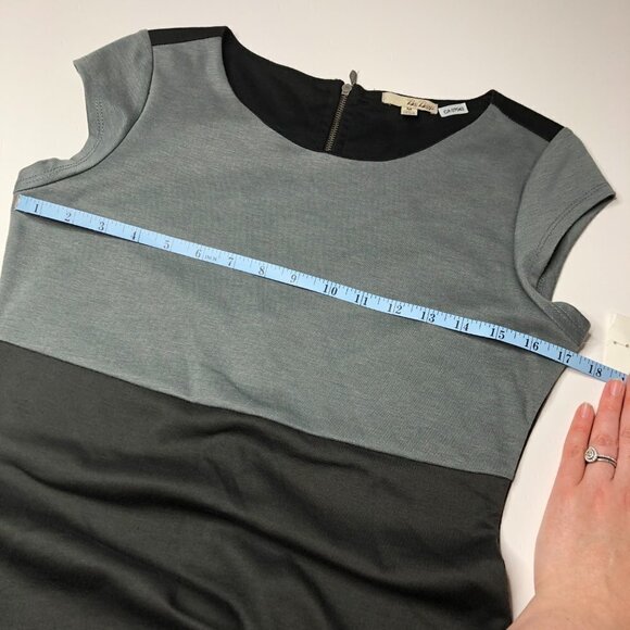 New BeBop Grey & Black Colorblock Capped Sleeved Stretchy Bodycon Mini Dress - Picture 9 of 10